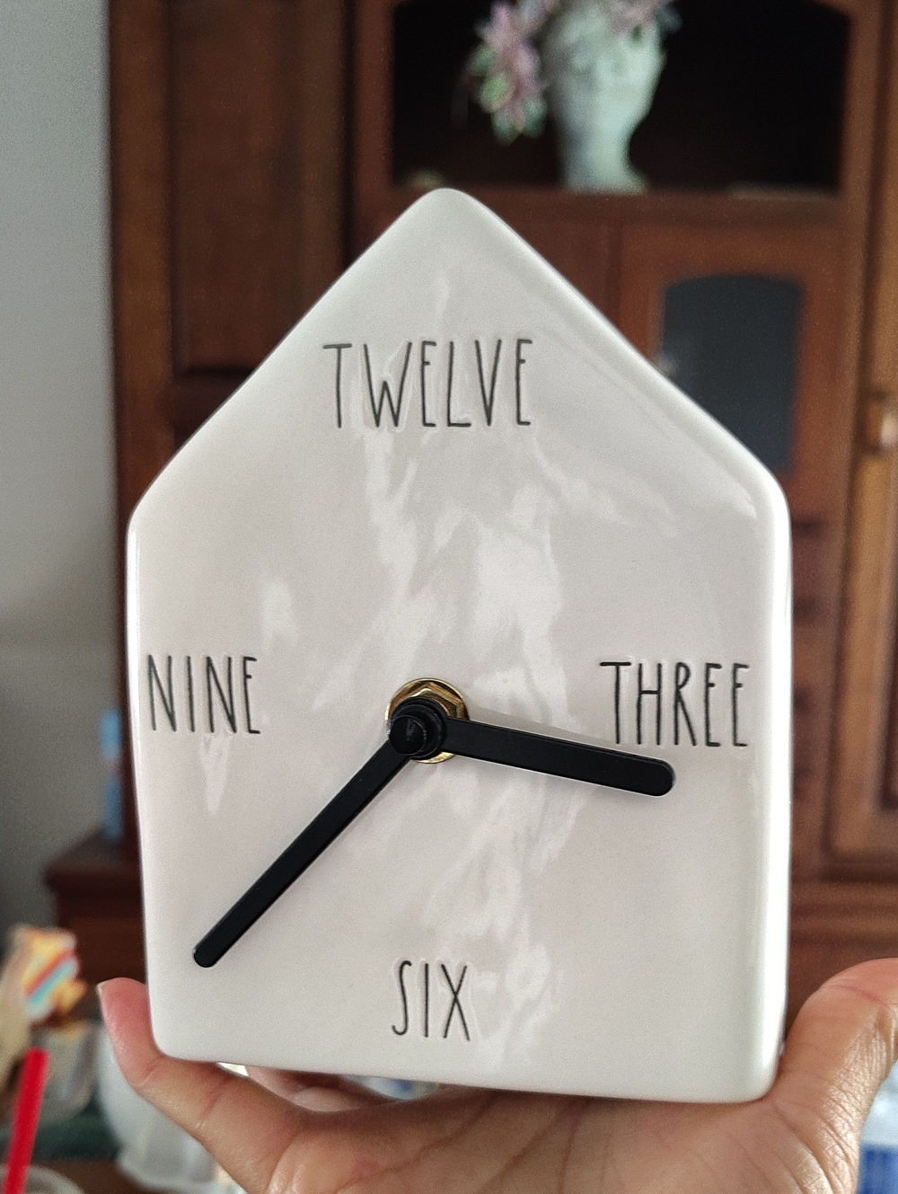 Ceramic House Wall Clock - White